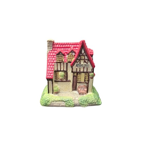 Apothecar Christmas Village House Ceramic Decor Train Hobbie Putz - Picture 2 of 10